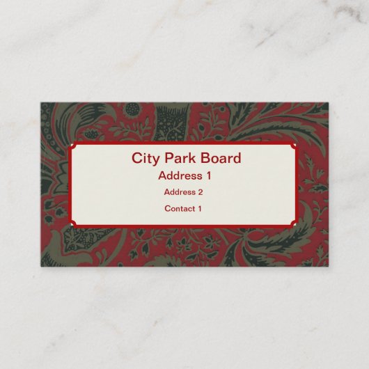 William Morris Wallpaper Design Visitekaartje (Voorkant)