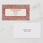 William Morris Wallpaper Design Visitekaartje (Voorkant / Achterkant)