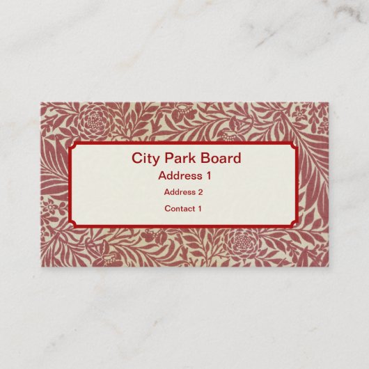 William Morris Wallpaper Design Visitekaartje (Voorkant)