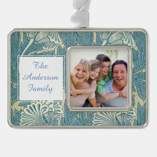 William Morris Wallpaper Pattern Verzilverd Omlijst Ornament (Voorkant)