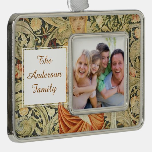 William Morris Wallpaper Pattern Verzilverd Omlijst Ornament (Rechts)