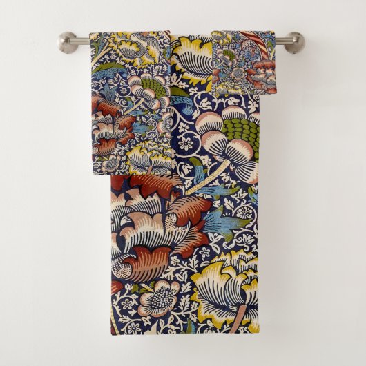William Morris Wandle Engels Bloemen Damask Design Bad Handdoek (Insitu)