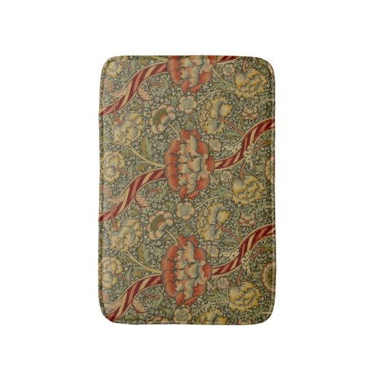 William Morris Wandle Engels Bloemen Damask Design Badmat (Voorkant Verticaal)