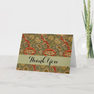 William Morris Wandle Engels Bloemen Damask Design Bedankkaart