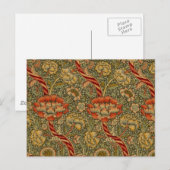William Morris Wandle Engels Bloemen Damask Design Briefkaart (Voorkant / Achterkant)