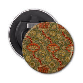 William Morris Wandle Engels Bloemen Damask Design Button Flesopener (Voorkant)