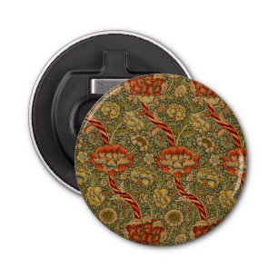 William Morris Wandle Engels Bloemen Damask Design Button Flesopener