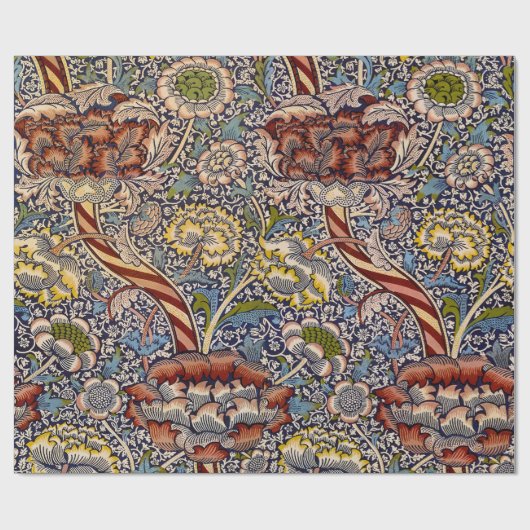 William Morris Wandle Engels Bloemen Damask Design Cadeaupapier (Vlak)