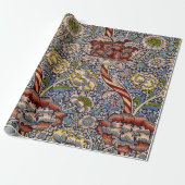 William Morris Wandle Engels Bloemen Damask Design Cadeaupapier (Uitgerold)