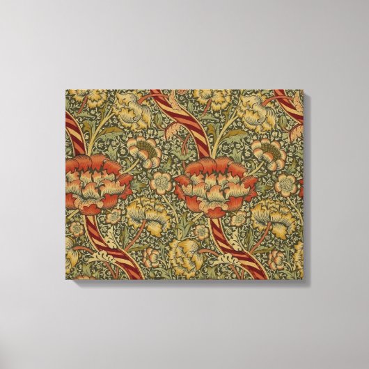 William Morris Wandle Engels Bloemen Damask Design Canvas Afdruk (Voorkant)