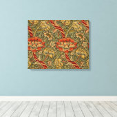 William Morris Wandle Engels Bloemen Damask Design Canvas Afdruk (Insitu (Houten vloer))