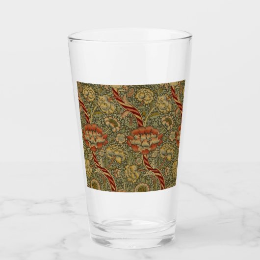 William Morris Wandle Engels Bloemen Damask Design Glas (Voorkant)