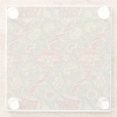 William Morris Wandle Engels Bloemen Damask Design Glazen Onderzetter (Achterkant)