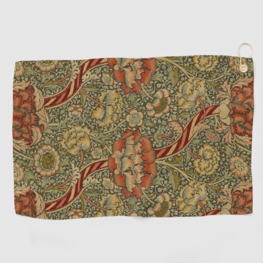 William Morris Wandle Engels Bloemen Damask Design Golfhanddoek (Horizontaal)