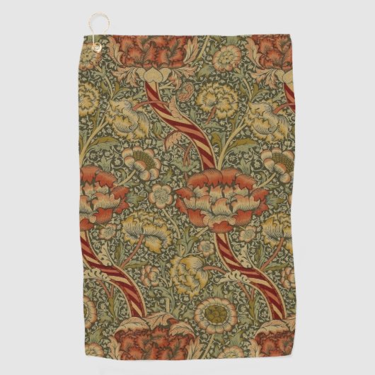 William Morris Wandle Engels Bloemen Damask Design Golfhanddoek (Voorkant)