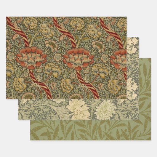 William Morris Wandle Engels Bloemen Damask Design Inpakpapier Vel (Set)