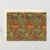 William Morris Wandle Engels Bloemen Damask Design Kaart (Voorkant / Achterkant)