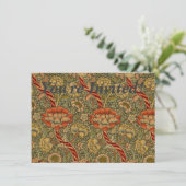 William Morris Wandle Engels Bloemen Damask Design Kaart (Staand voorkant)