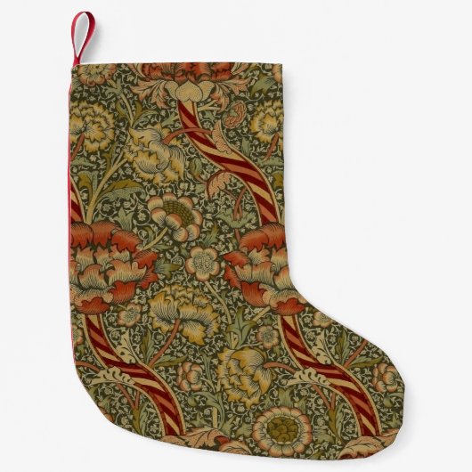 William Morris Wandle Engels Bloemen Damask Design Kleine Kerstsok (Voorkant)
