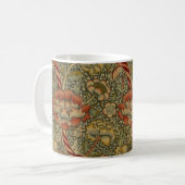 William Morris Wandle Engels Bloemen Damask Design Koffiemok (Voorkant links)