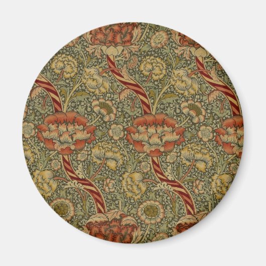 William Morris Wandle Engels Bloemen Damask Design Magneet (Voorkant)