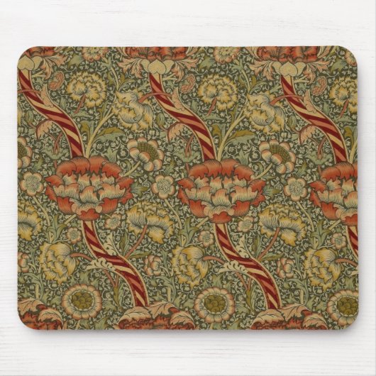 William Morris Wandle Engels Bloemen Damask Design Muismat (Voorkant)