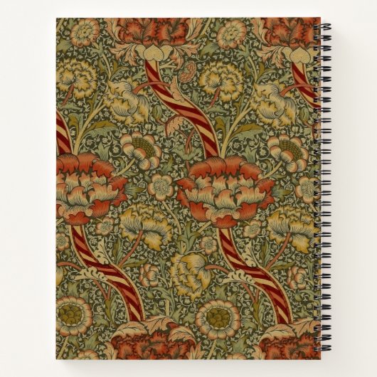William Morris Wandle Engels Bloemen Damask Design Notitieboek (Achterkant)