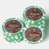 William Morris Wandle Engels Bloemen Damask Design Poker Chips (Opstapeling)