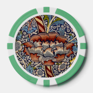 William Morris Wandle Engels Bloemen Damask Design Poker Chips