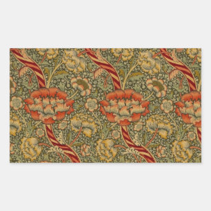 William Morris Wandle Engels Bloemen Damask Design Rechthoekige Sticker
