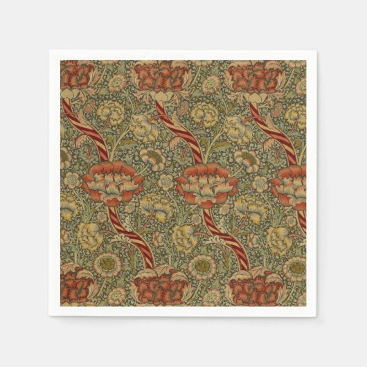 William Morris Wandle Engels Bloemen Damask Design Servet (Voorkant)