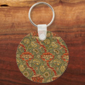 William Morris Wandle Engels Bloemen Damask Design Sleutelhanger (Voorkant)
