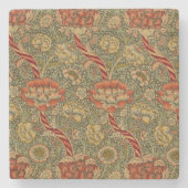 William Morris Wandle Engels Bloemen Damask Design Stenen Onderzetter (Voorkant)