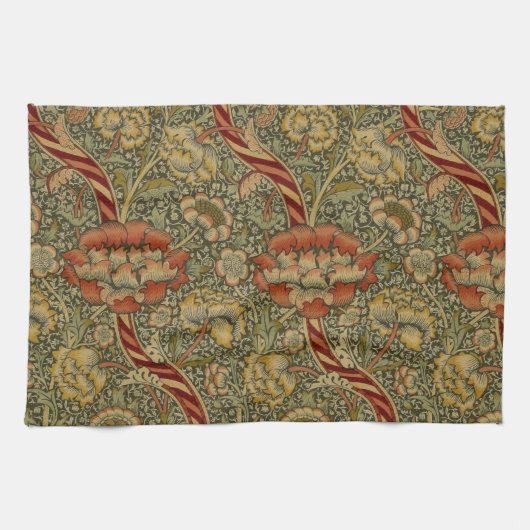 William Morris Wandle Engels Bloemen Damask Design Theedoek (Horizontaal)