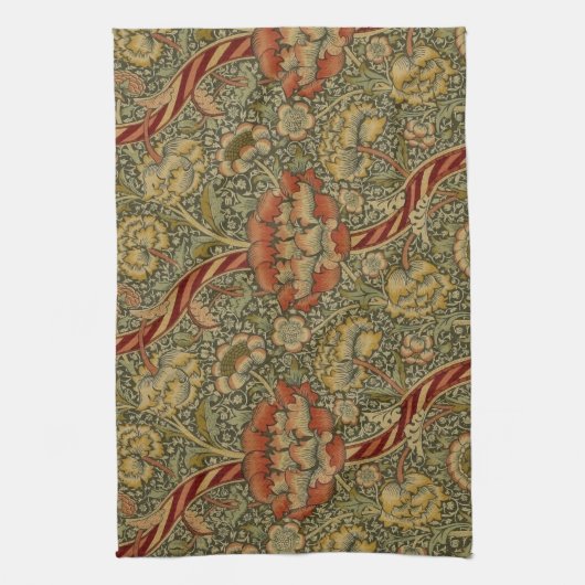 William Morris Wandle Engels Bloemen Damask Design Theedoek (Verticaal)