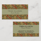 William Morris Wandle Engels Bloemen Damask Design Visitekaartje (Voorkant / Achterkant)