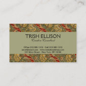 William Morris Wandle Engels Bloemen Damask Design Visitekaartje (Achterkant)