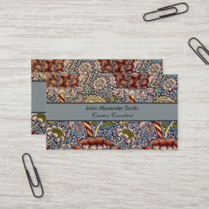 William Morris Wandle Engels Bloemen Damask Design Visitekaartje