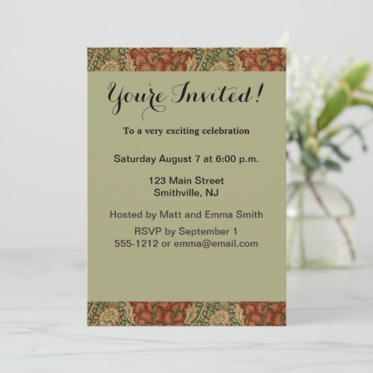 William Morris Wandle Engelse Bloemendamaskontwerp Kaart (Staand voorkant)