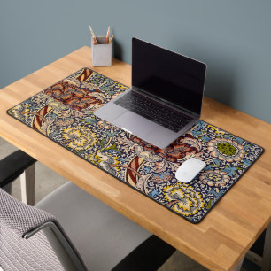 William Morris Wandle Navy Blauwe Bloemstuk Kunst Bureaumat