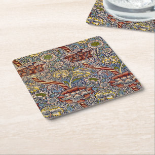 William Morris Wandle Navy Blauwe Bloemstuk Kunst Kartonnen Onderzetters
