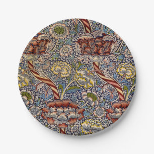 William Morris Wandle Navy Blauwe Bloemstuk Kunst Papieren Bordje