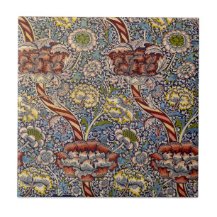 William Morris Wandle Navy Blauwe Bloemstuk Kunst Tegeltje