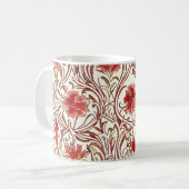 William Morris Waterverf Gold Red Brown Ivory Koffiemok (Voorkant links)
