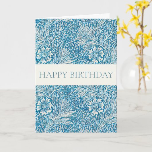 WILLIAM MORRIS WENSKAART "HAPPY BIRTHDAY" KAART (Gele Bloem)