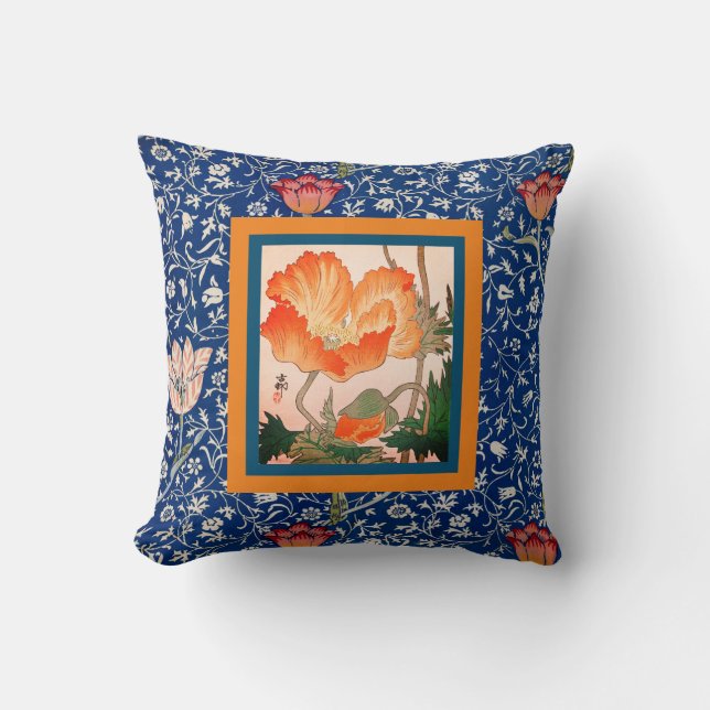 William Morris WERPKUSSEN MET TULP EN KLAAPROOS Kussen (Voorkant)