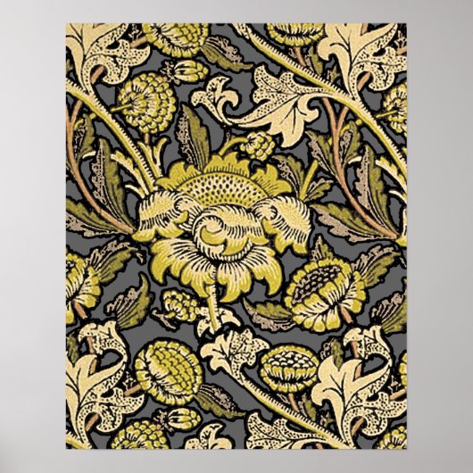 William Morris Wey Behang Bloemmotief  Poster (Voorkant)