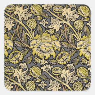 William Morris Wey Bloemrijke Kunst Ambachtelijke Vierkante Sticker