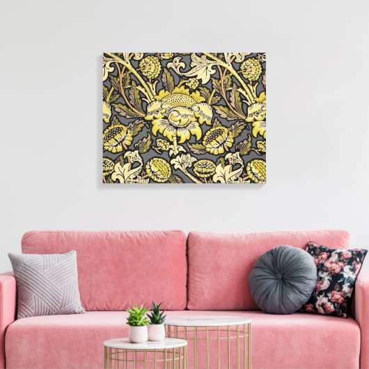 William Morris Wey Floral Wallpaper Canvas Afdruk (Insitu (Woonkamer))