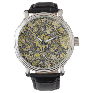 William Morris Wey Floral Wallpaper Horloge